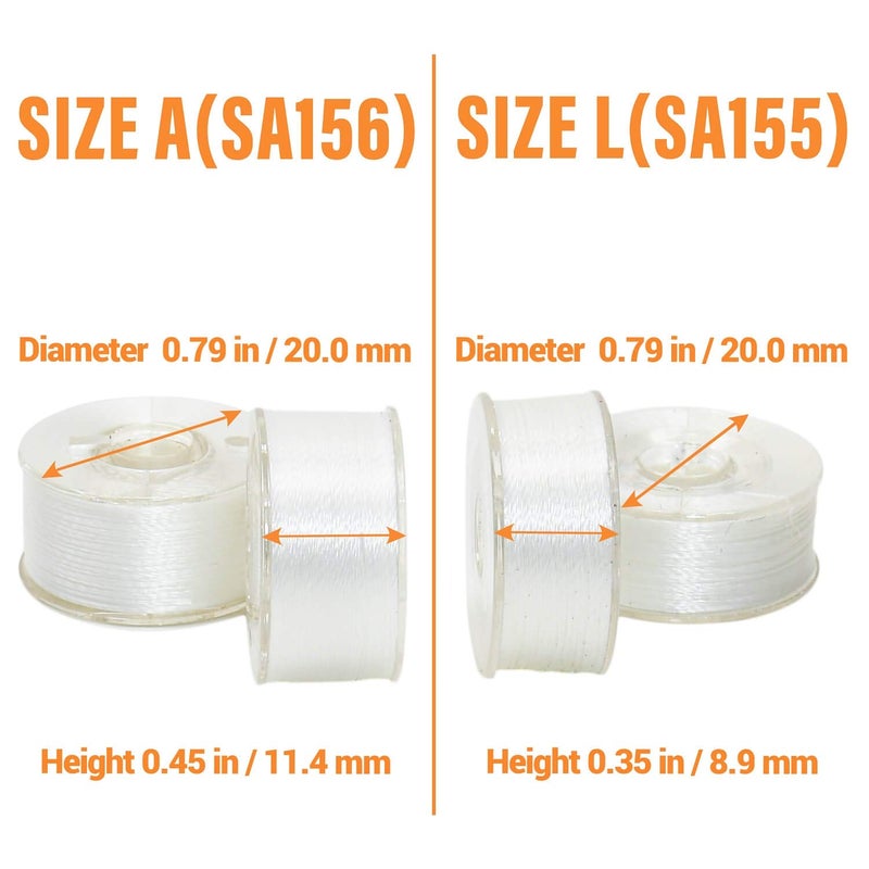 ThreadNanny 144pcs White Prewound Bobbin Thread Plastic Size A (SA156) Works with Brother Embroidery and Sewing Machine Polyester Thread - Image 5